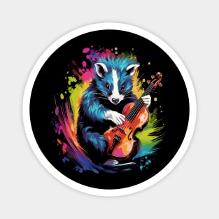 Skunk Playing Violin Magnet